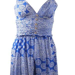 Zara Blue and White Floral Romper